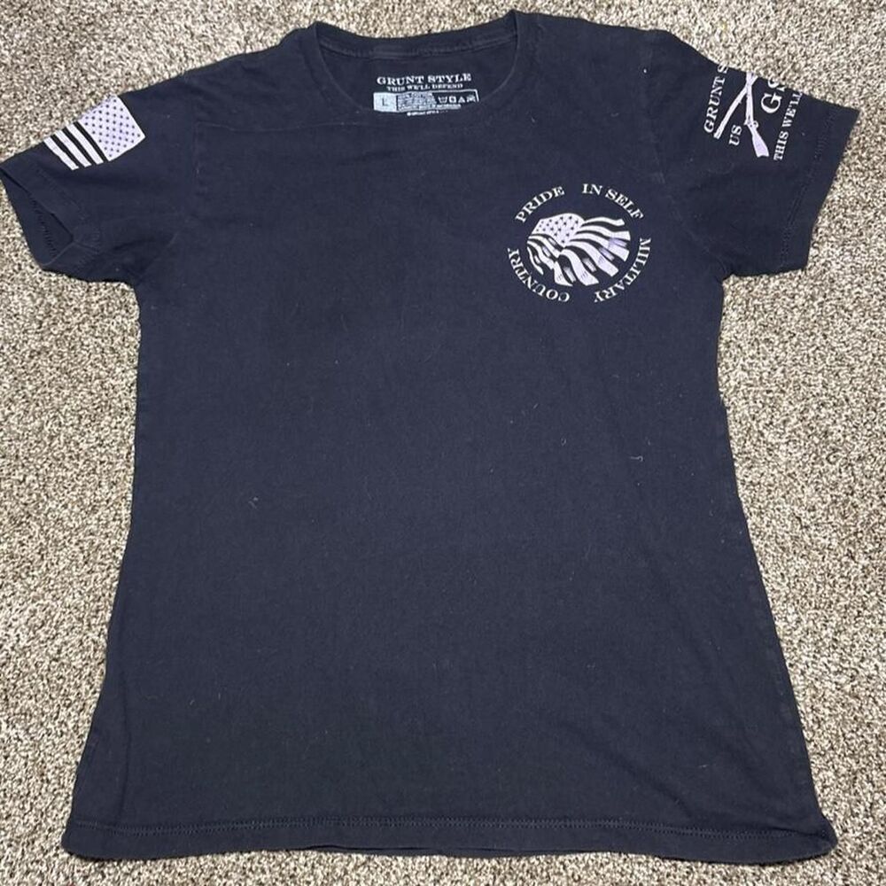 Unbranded Men's Black and Navy T-shirt